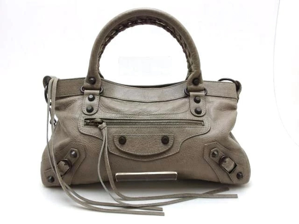 Balenciaga The First Shoulder Bag Calfskin Gray
